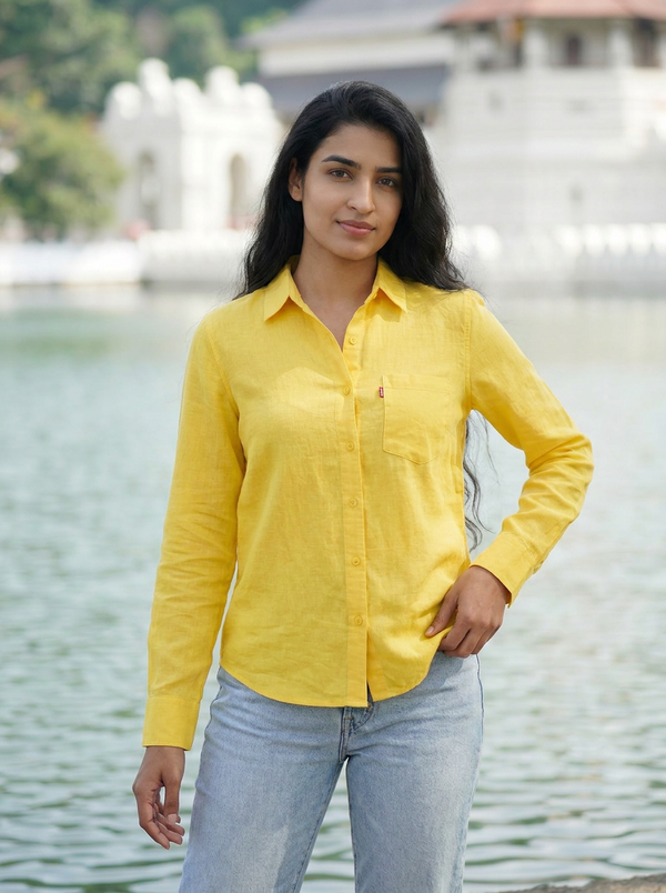 Levi's Women's Classic Long Sleeve Button-Down Shirt — Editorial catalog photo aligned to brand reference styling; primary product image for search and accessibility.