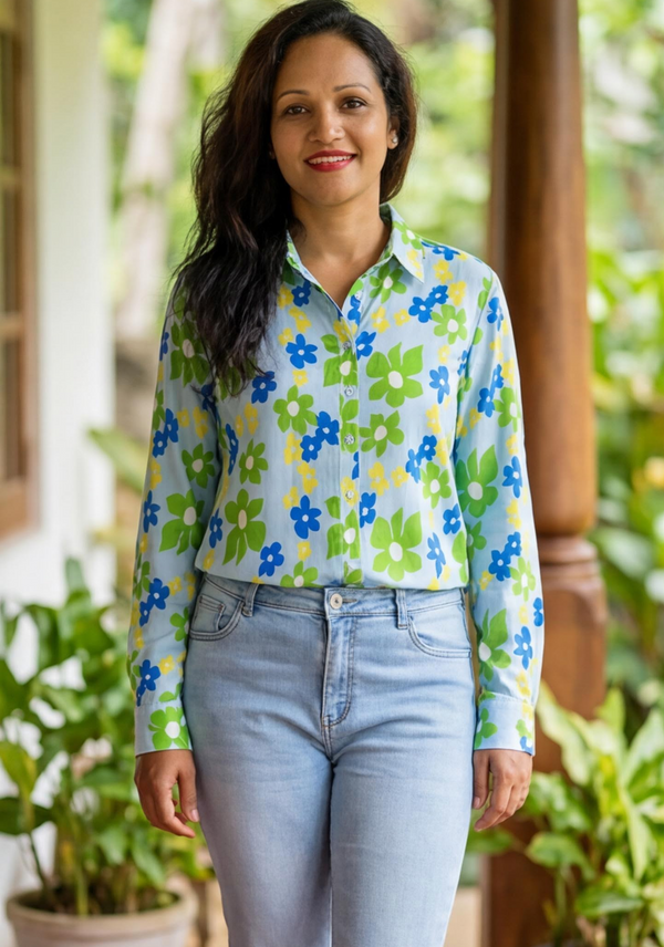 Women top blouse from omaya brand - floral print