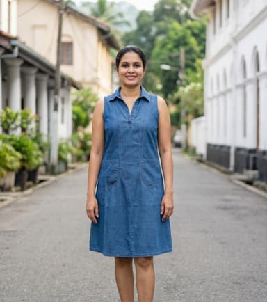 Indigo Charm Sleeveless Denim Frock