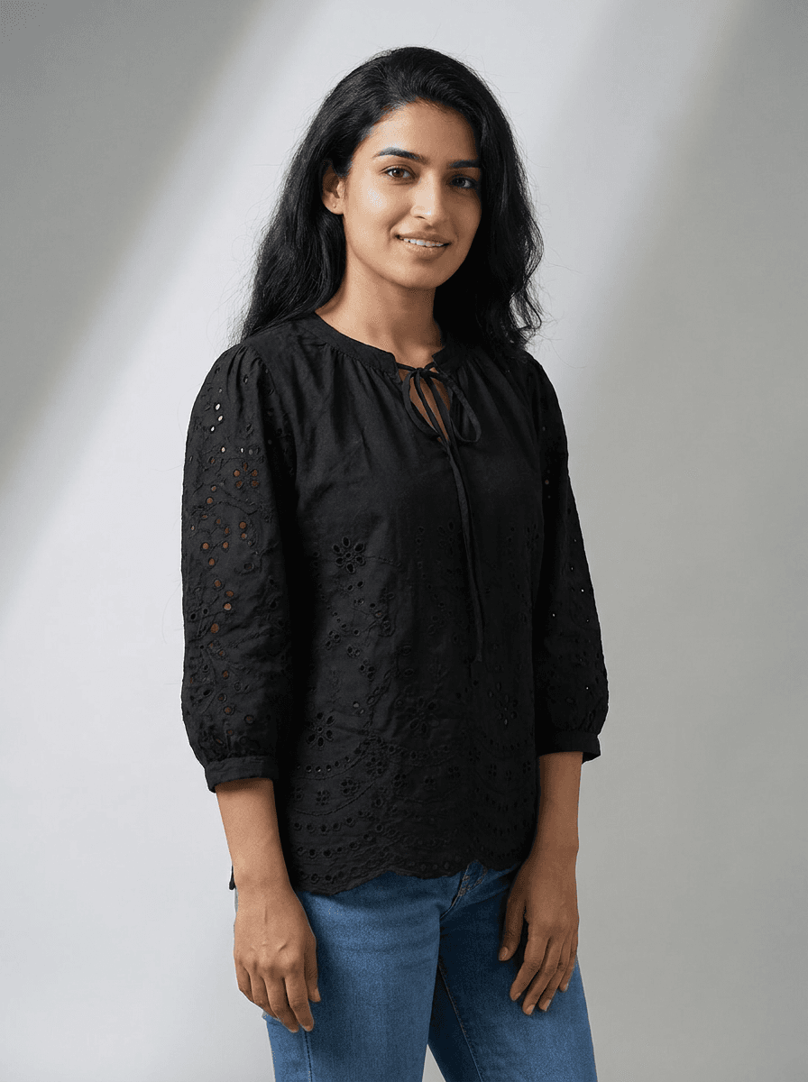 Black blouse top from brand river land