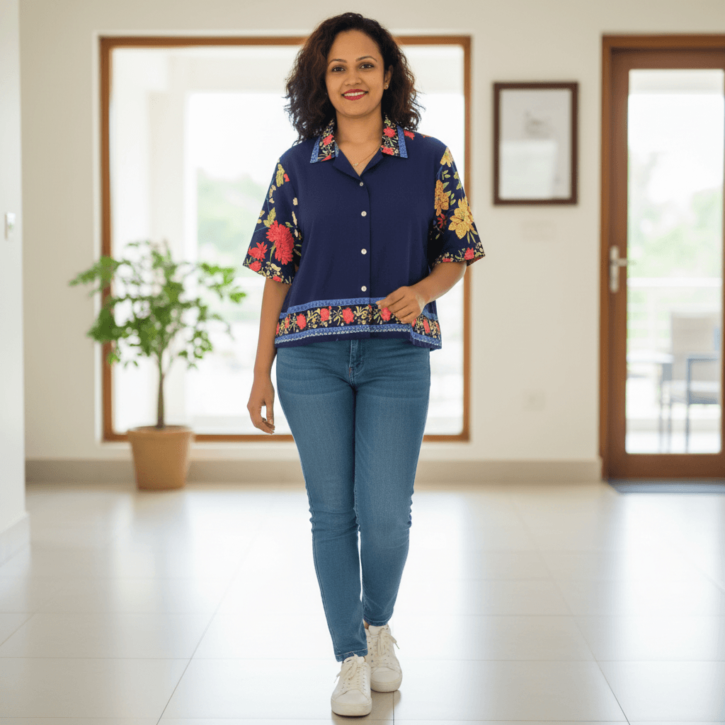 Floral Print Short Sleeve Button-Down Shirt — image 2