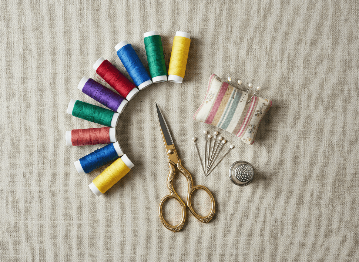 A basic clothing repair kit for DIY fashion repair at home in Sri Lanka.