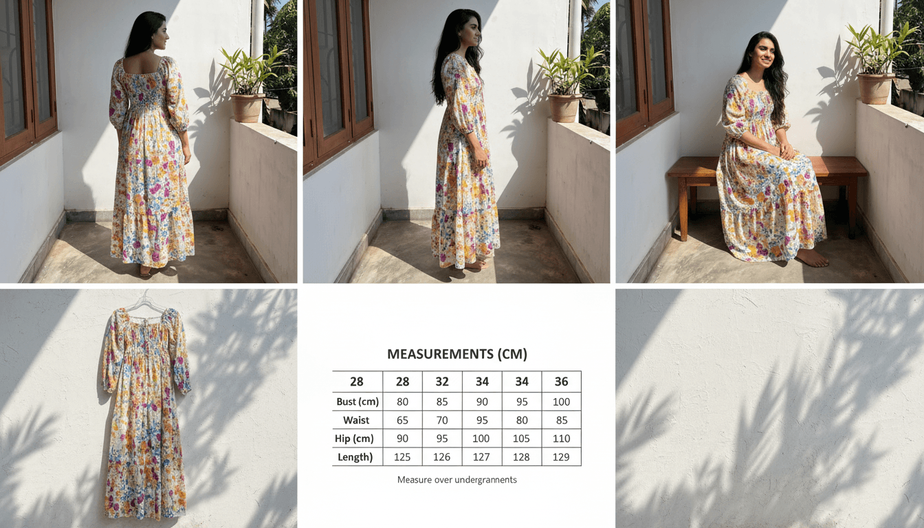 Colorful Floral Smocked Bodice Tiered Maxi Dress — image 2