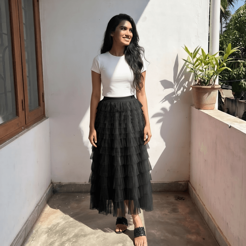 Women's Black Maxi Skirt Sri Lanka