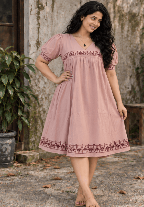 Women's Pink Midi Dress Sri Lanka