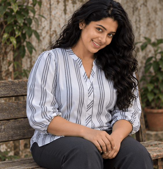 Women's Grey Striped Top Sri Lanka — image 3
