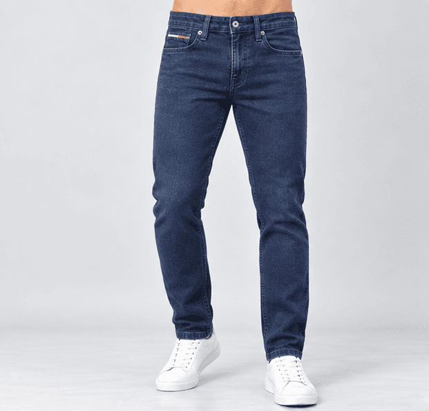 Tommoy Men's Slim Fit Dark Wash Denim Jeans | Classic American Style