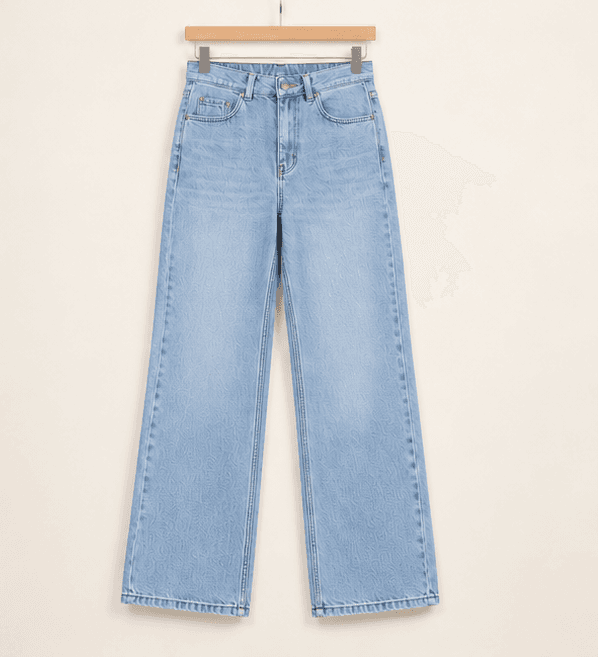 Women's Wide Leg Ice Blue Jeans - High Waisted Denim for Women — image 3