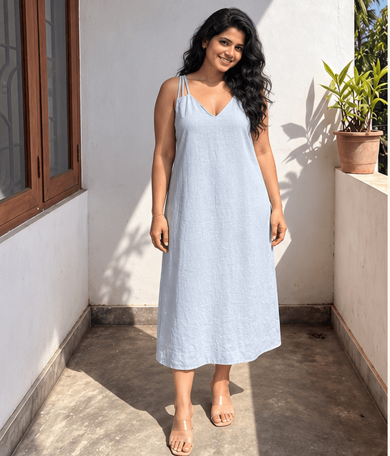 Women's Light Blue Maxi Dress Sri Lanka