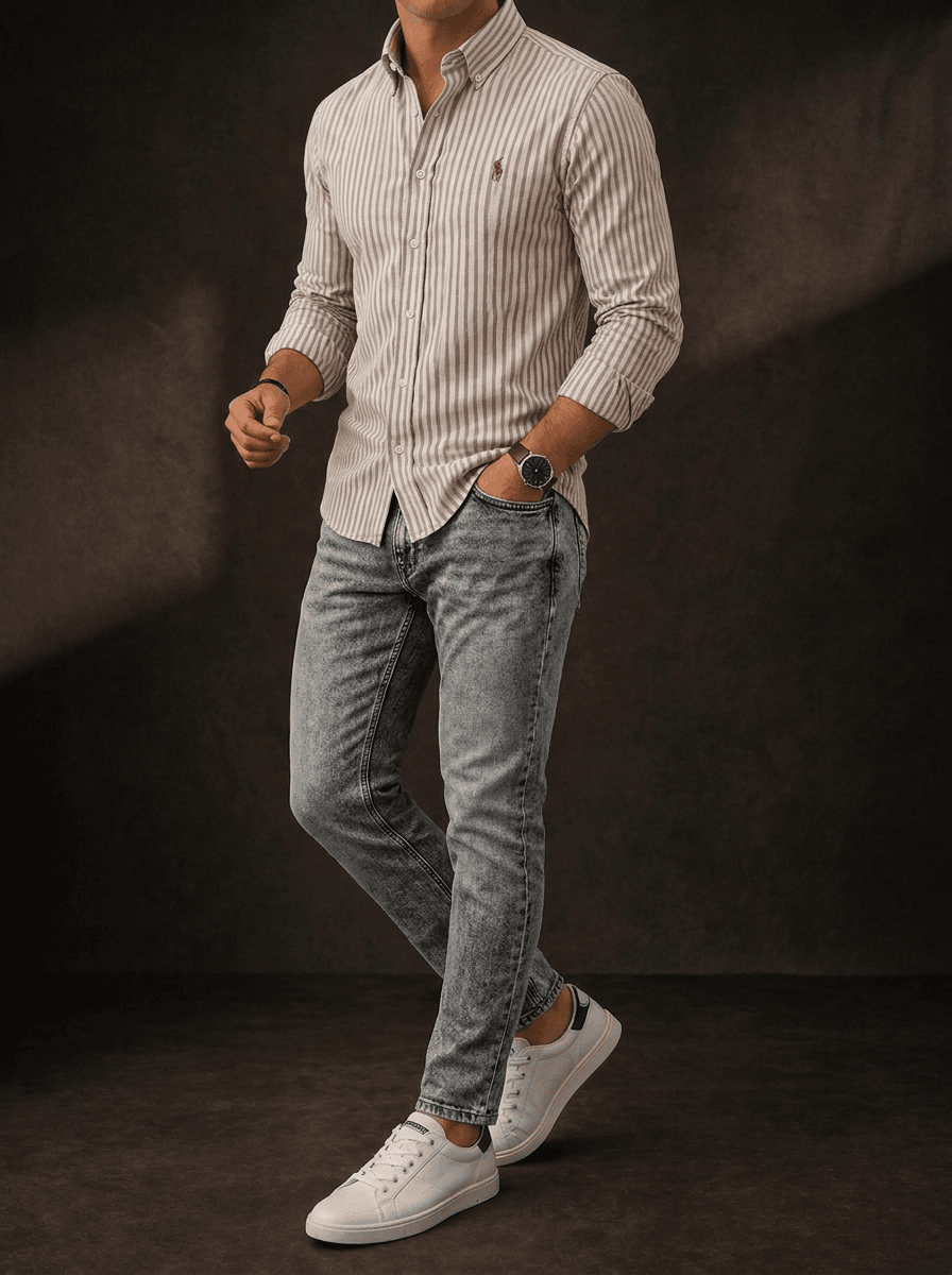 Calvin Klein Men's Grey Acid Wash Slim Fit Jeans | Modern Denim