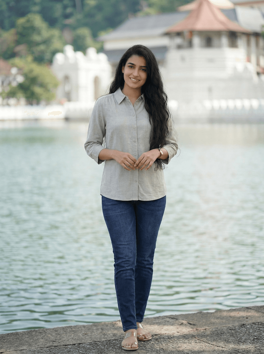 Classic Taupe Peter Pan Collar Blouse | Long Sleeve Button-Up Shirt
