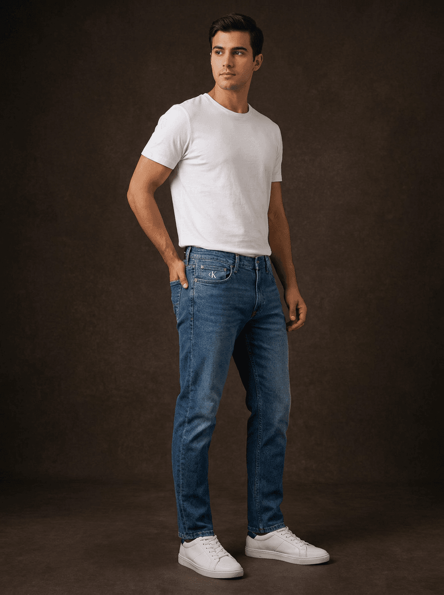 Calvin Klein Men's Slim Fit Jeans - Classic Blue Wash Denim