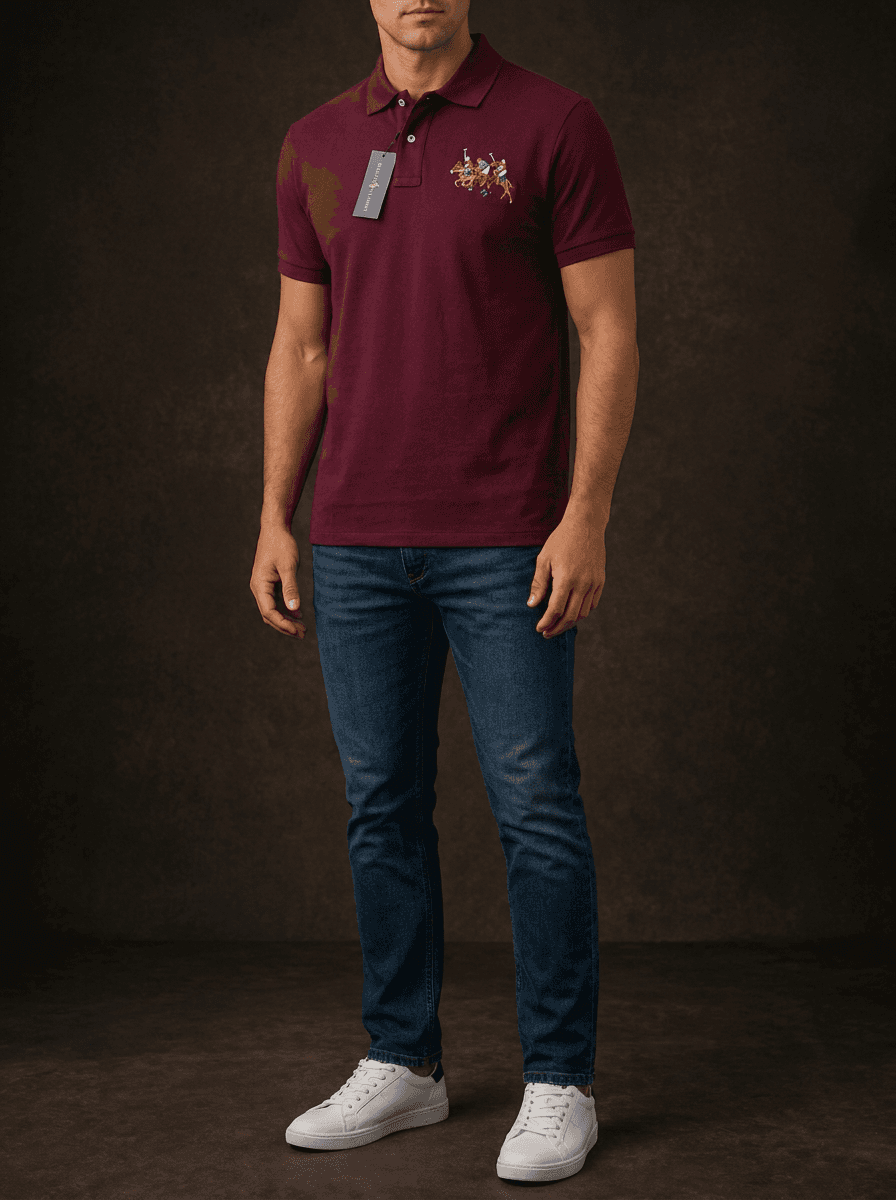 Men's Polo Match Logo Cotton Piqué Shirt by Ralph Lauren
