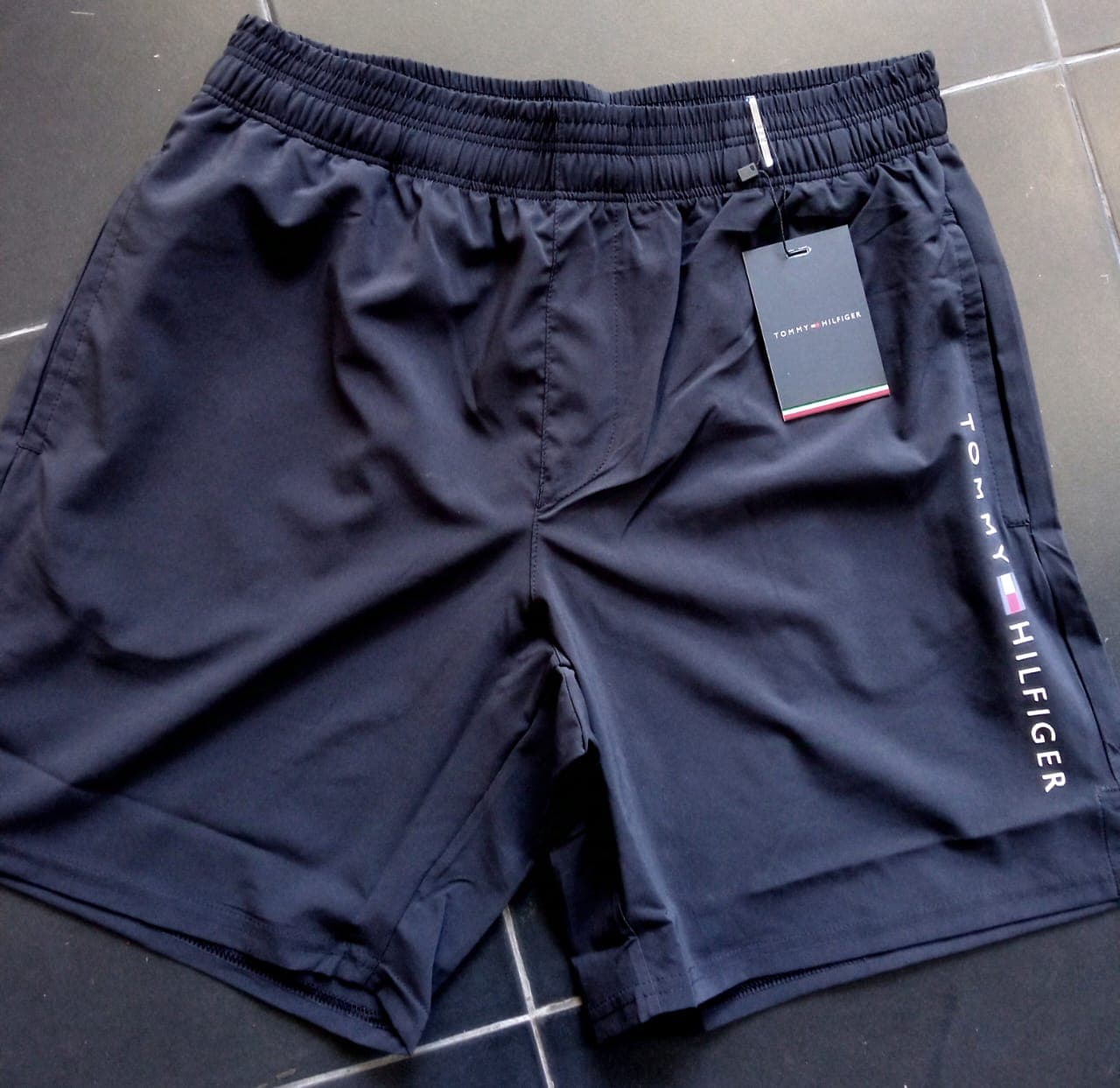 Tommy Hilfiger Men's White Logo Casual Shorts | Elastic Waist — image 3