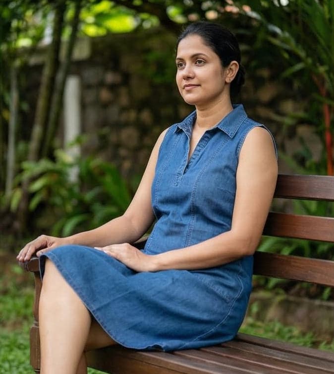 Indigo Charm Sleeveless Denim Frock — image 4
