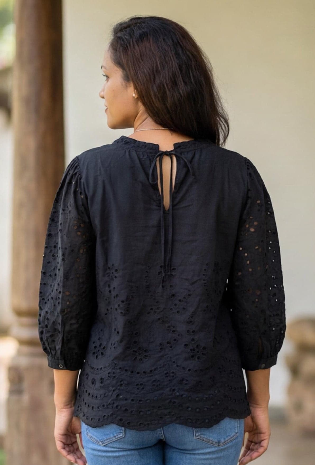 Black blouse top from brand river land — image 3