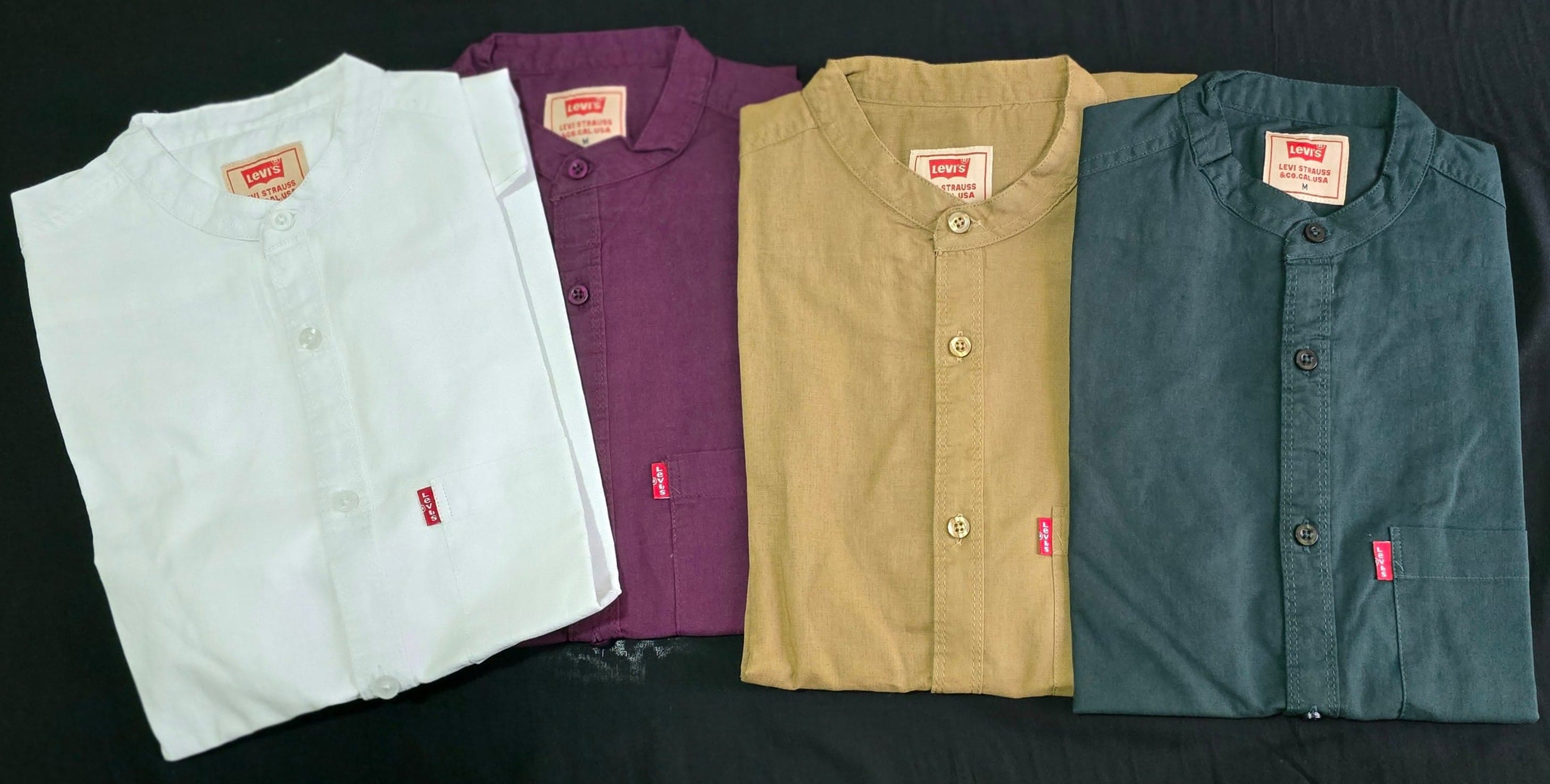 Levi's Men's White Band Collar Short-Sleeve Shirt | Casual Style — image 5