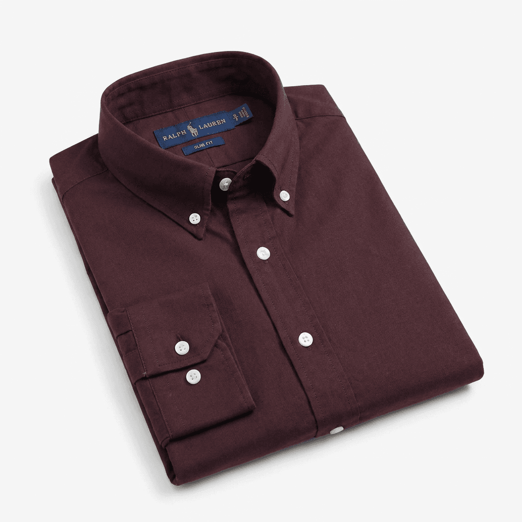 Men's Ralph Lauren Burgundy Slim Fit Long Sleeve Button-Down Shirt — image 2