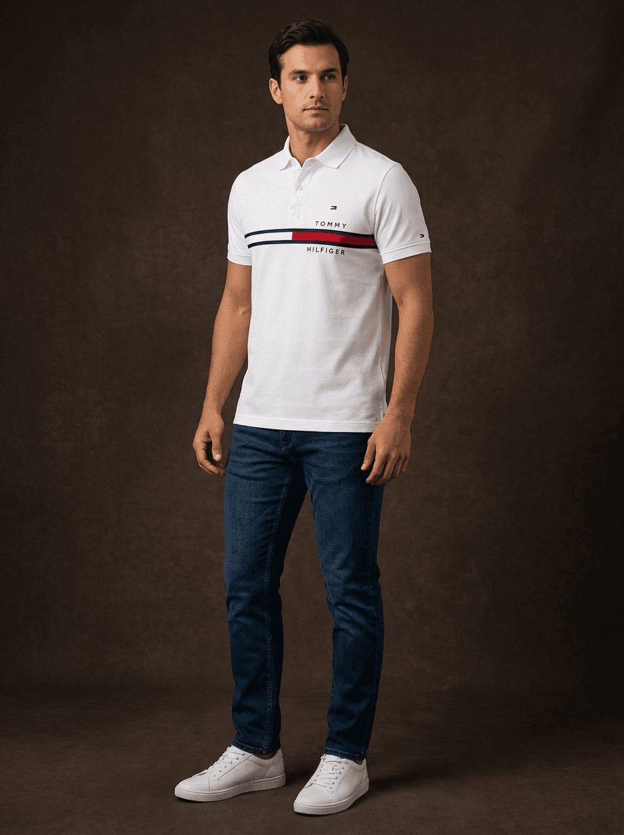 Tommy Hilfiger Men's Colorblock Logo Polo Shirt | Classic Fit