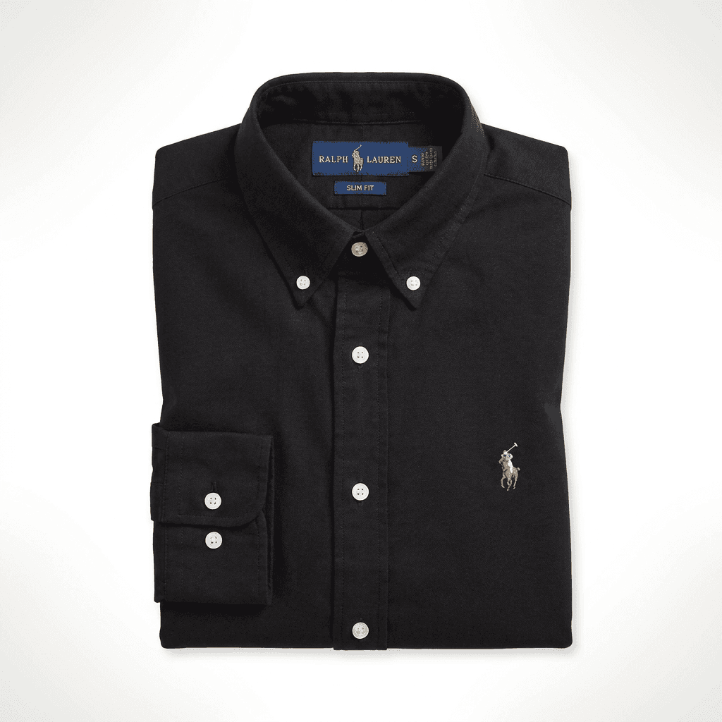 Ralph Lauren Men's Slim Fit Long Sleeve Oxford Shirt in Black — image 2