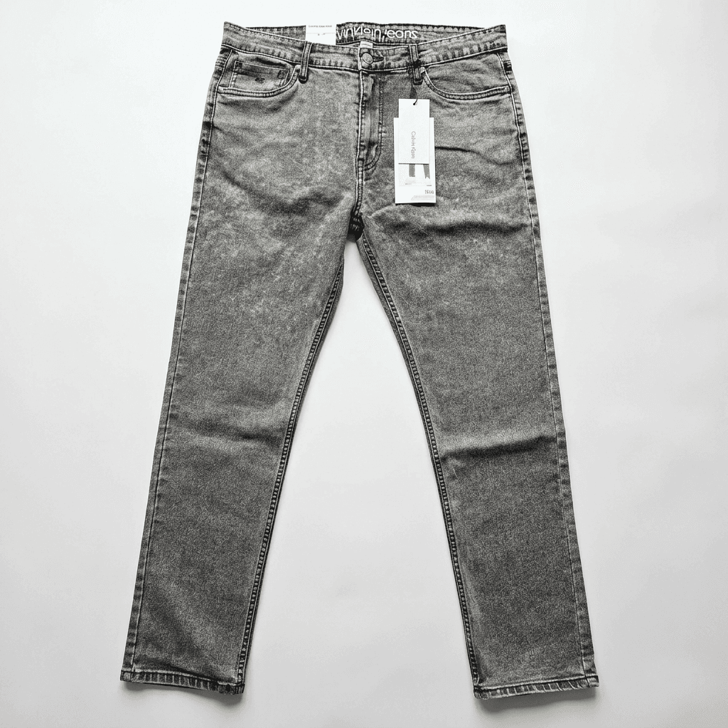 Calvin Klein Men's Grey Acid Wash Slim Fit Jeans | Modern Denim — image 2