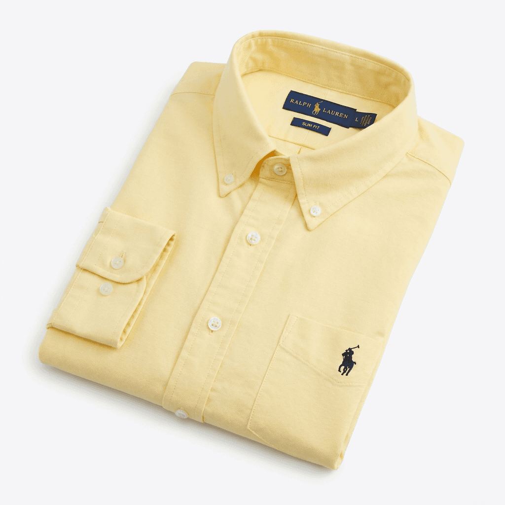 Ralph Lauren Men's Slim Fit Oxford Shirt in Yellow | Classic Style — image 2