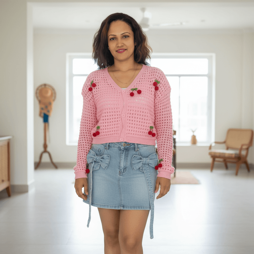 Bow Tie Denim Mini Skirt | Light Wash Jean Skirt - Sizes 28-36 — image 2