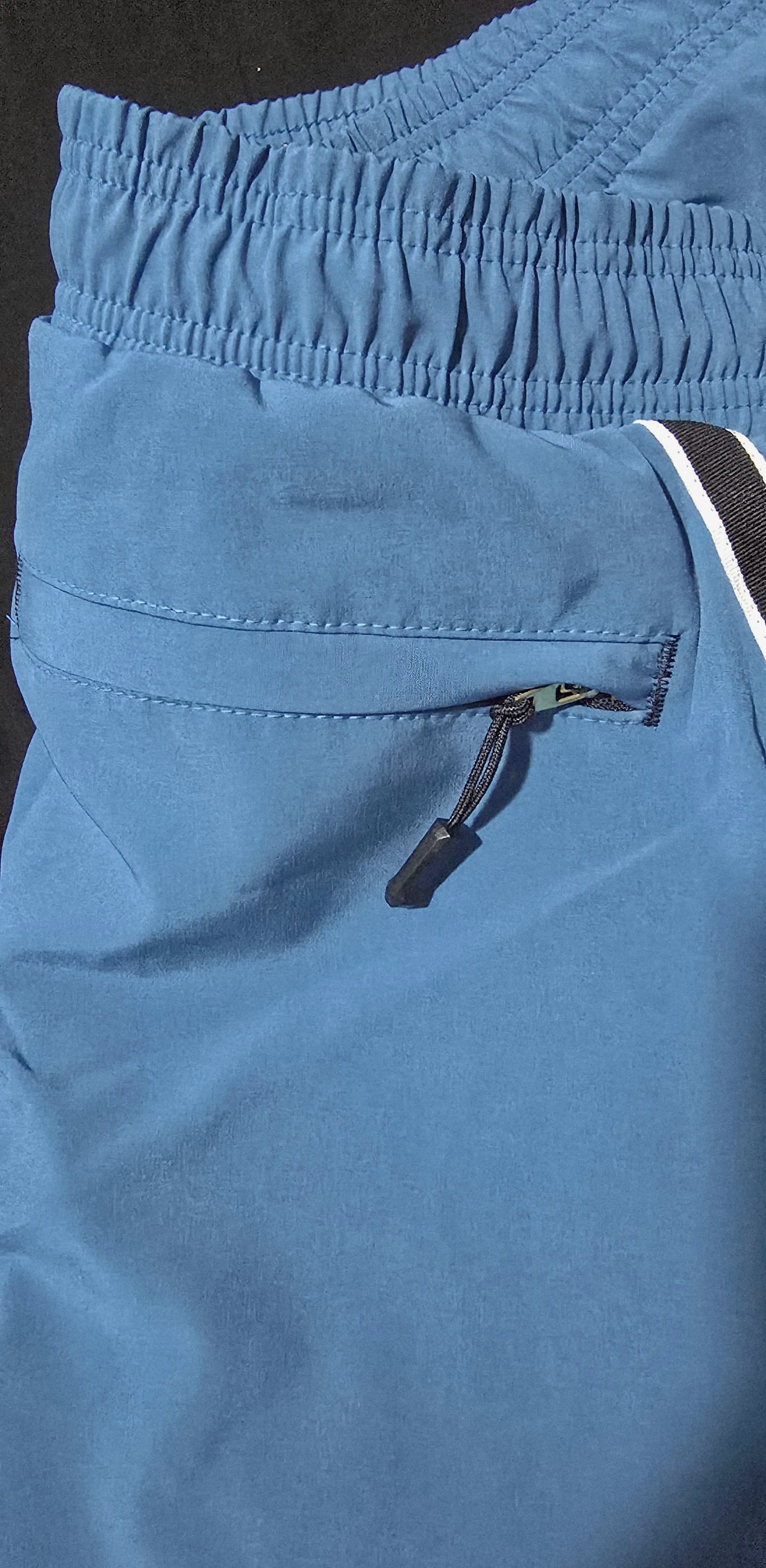 Calvin Klein Men's Blue Stripe Swim Trunks with Zipper Pocket — image 5