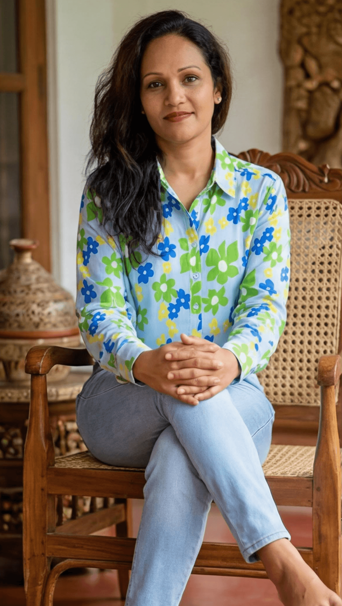Women top blouse from omaya brand - floral print — image 5