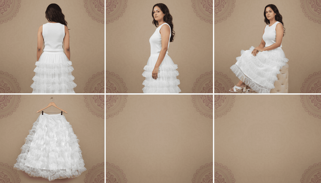 Bright White Ruffled Tulle Maxi Skirt | Tiered Mesh Skirt — image 3