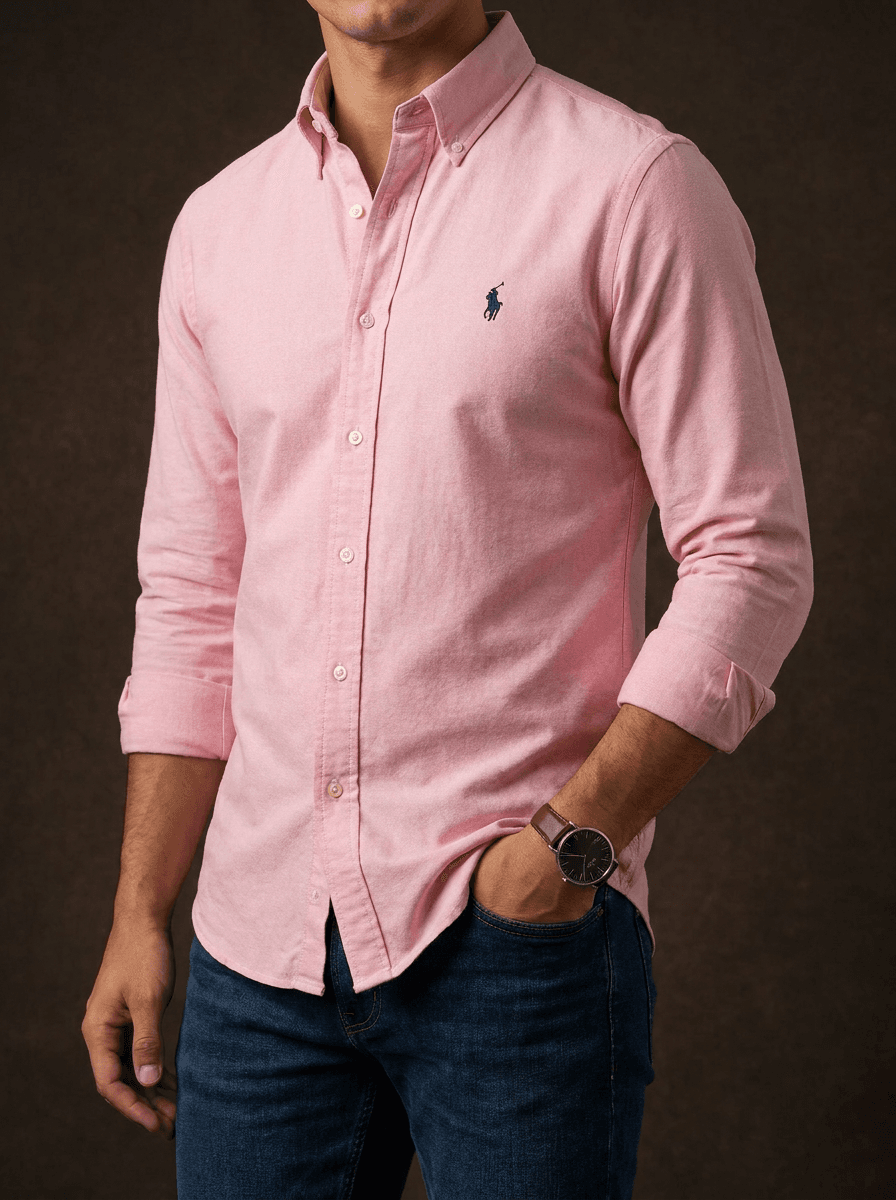 Ralph Lauren Men's Slim Fit Pink Oxford Shirt Long Sleeve — image 1