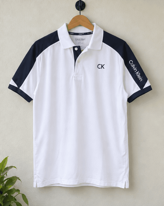 Mens White Calvin Klein Polo Shirt Sri Lanka — image 3