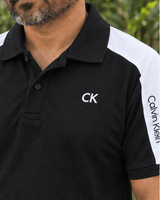 Mens Black Calvin Klein Polo Shirt Sri Lanka — image 3