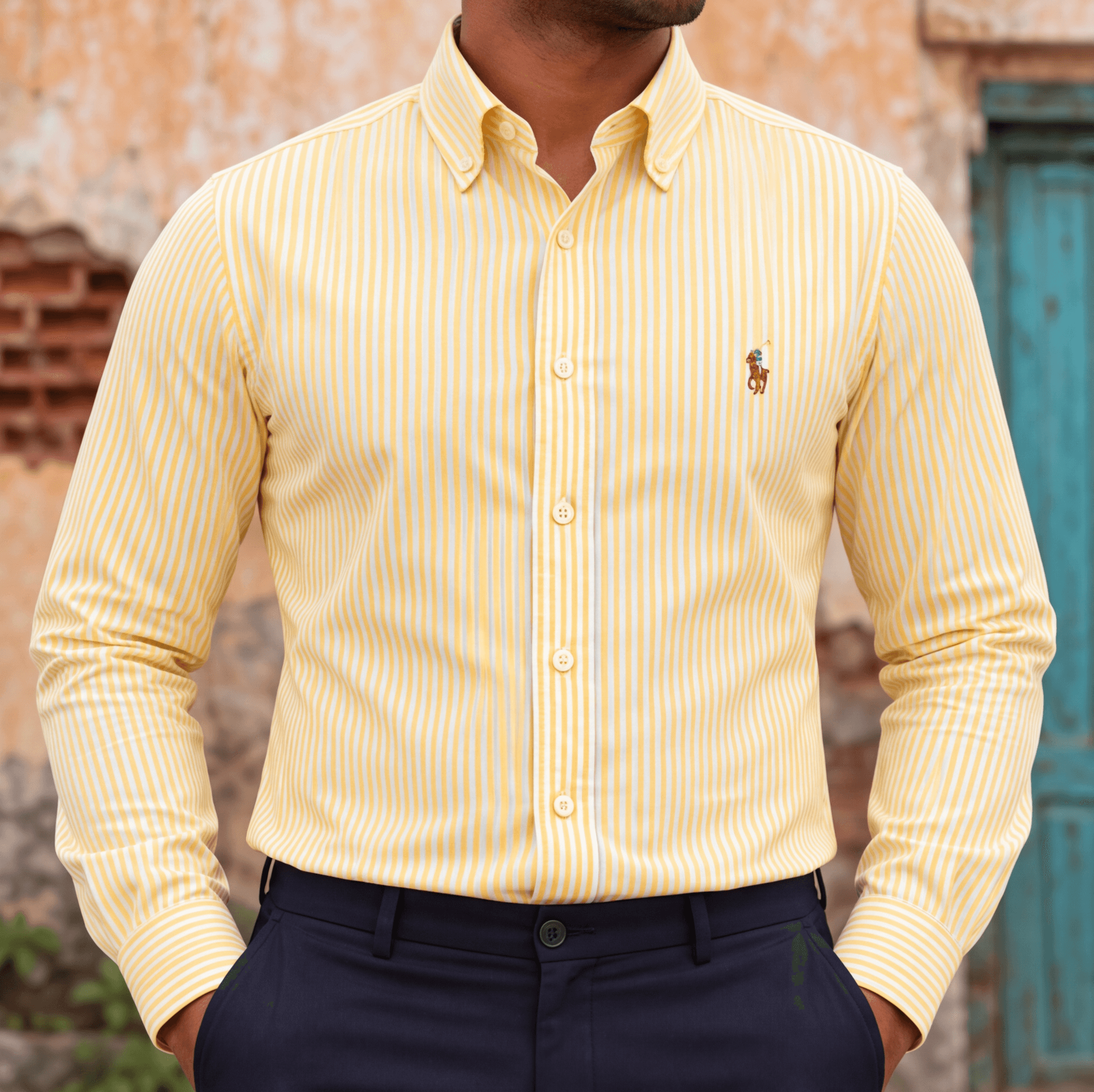 Ralph Lauren Men's Polo Yellow Striped Shirt Sri Lanka — image 1