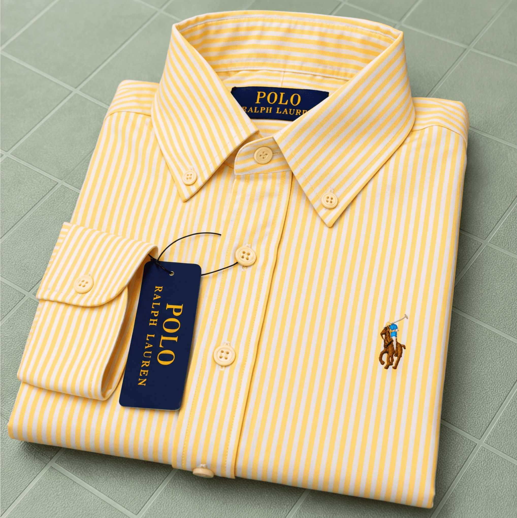 Ralph Lauren Men's Polo Yellow Striped Shirt Sri Lanka — image 3