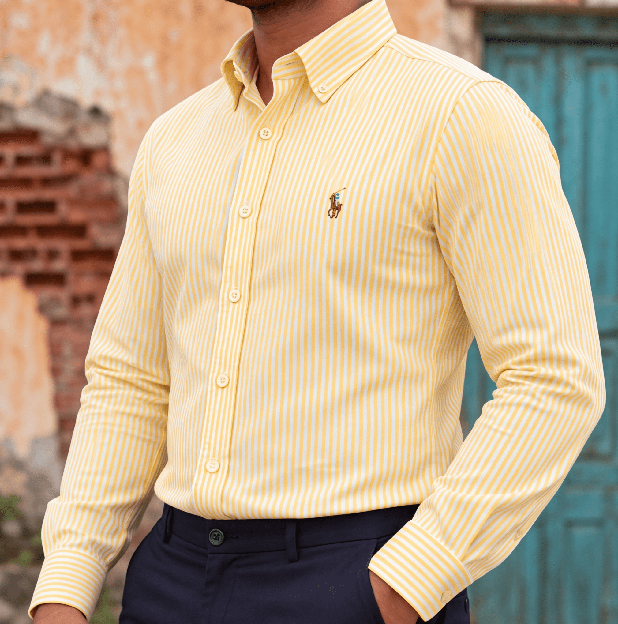 Ralph Lauren Men's Polo Yellow Striped Shirt Sri Lanka — image 4