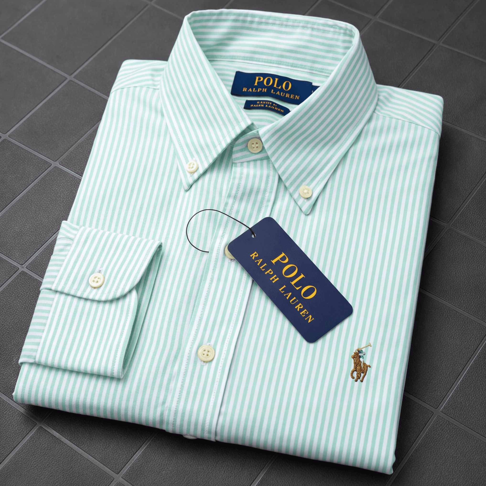 Ralph Lauren Mens Green Striped Shirt Sri Lanka — image 3