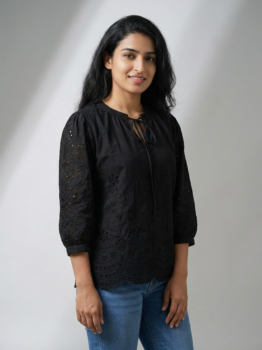 Black blouse top from brand river land — image 1