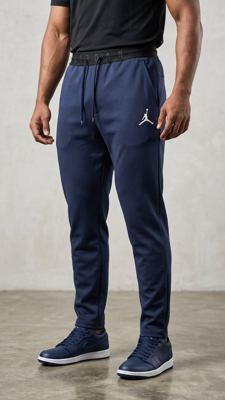 Men's Jordan Jumpman Athletic Track Pants - Navy Blue Tapered Fit