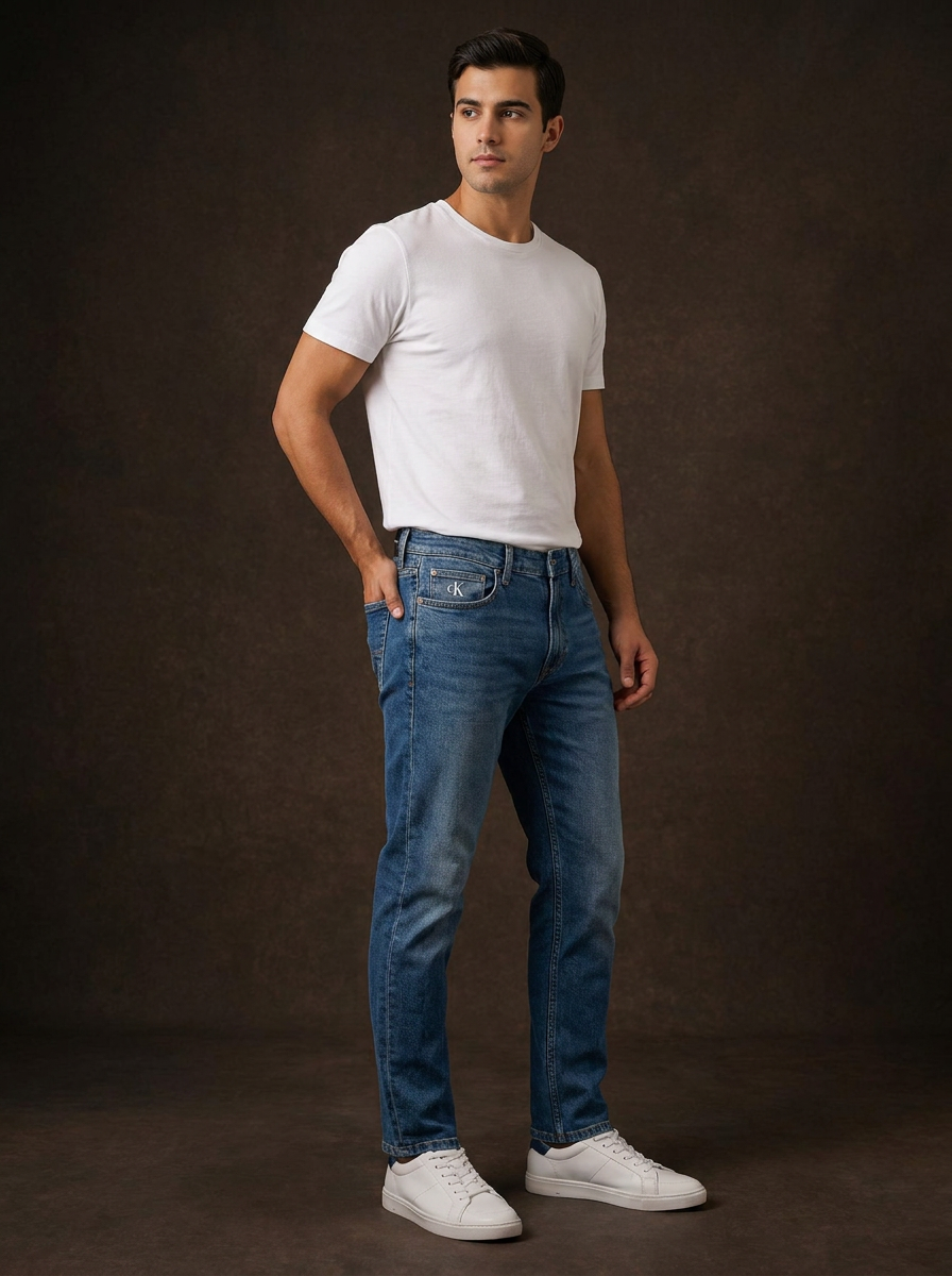 Calvin Klein Men's Slim Fit Jeans - Classic Blue Wash Denim — image 1