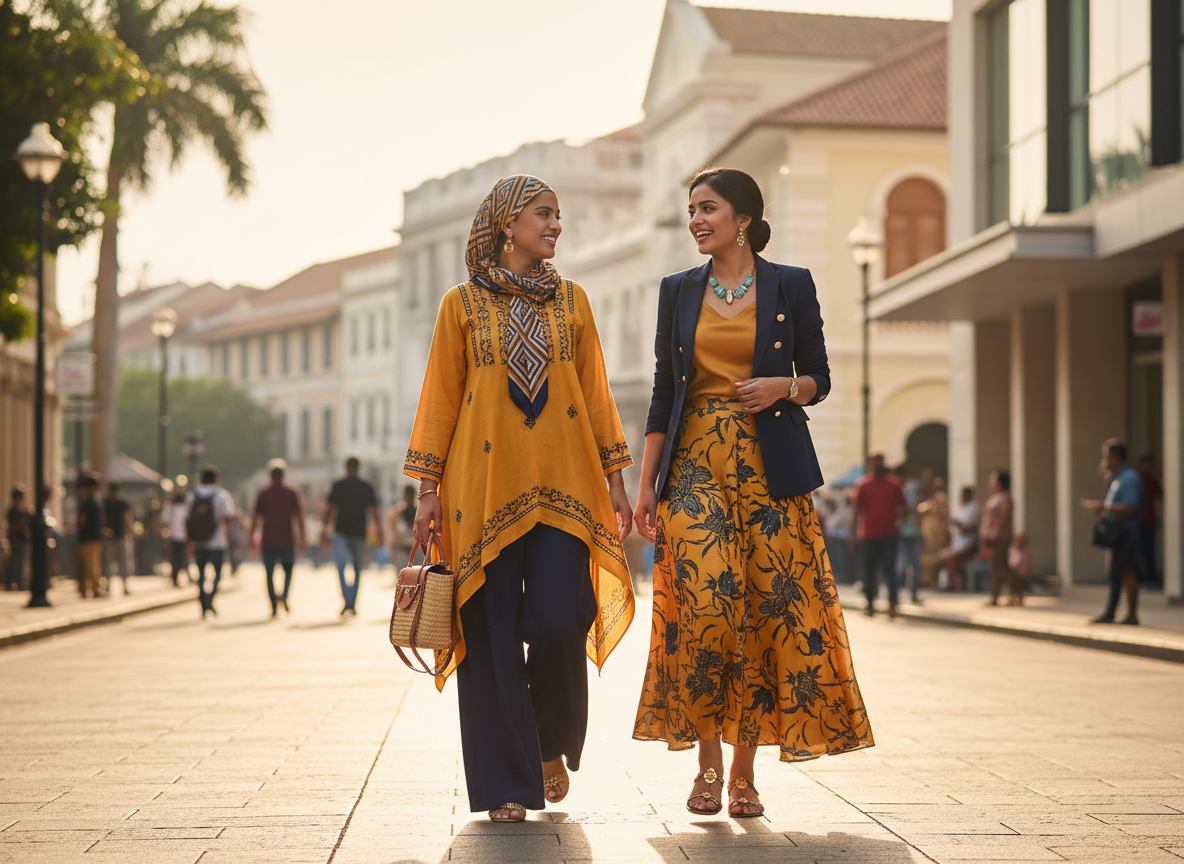 Modern women style outfit colour combinations Sri Lanka