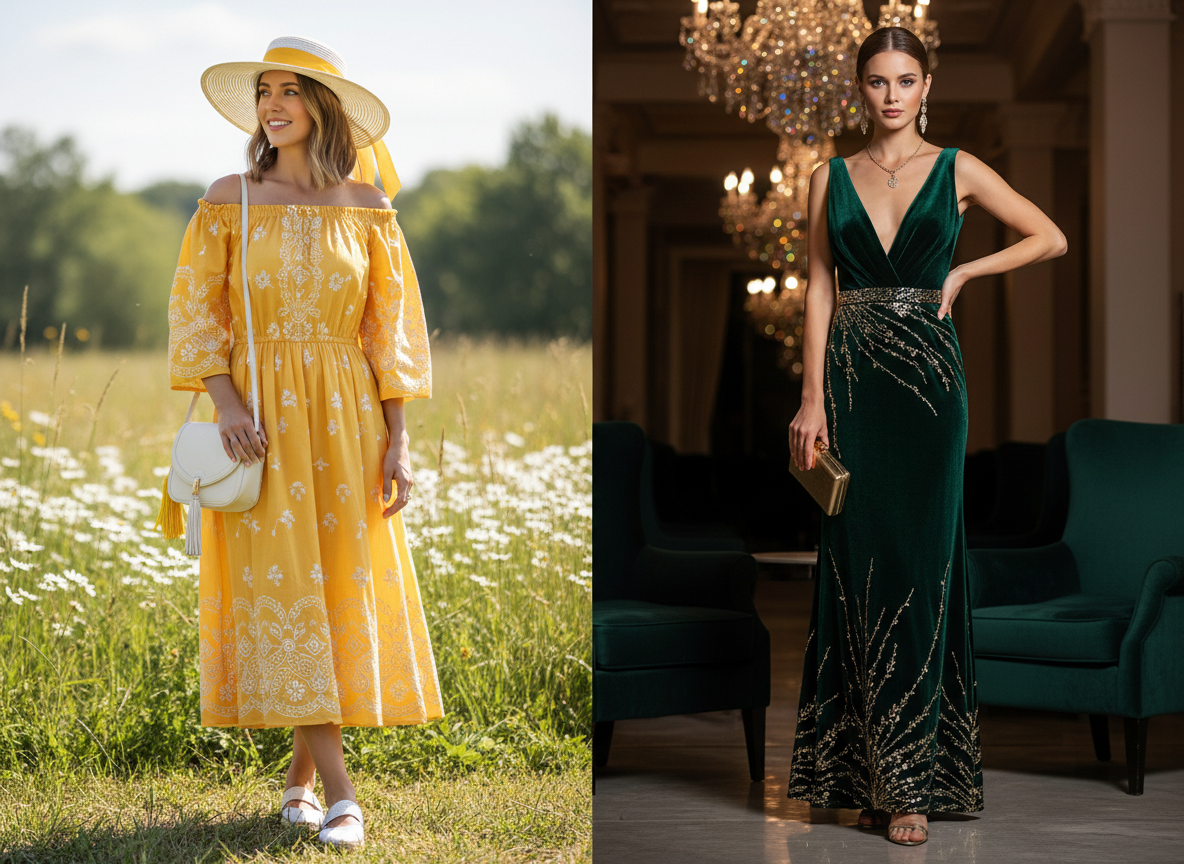 Wardrobe colours day to night transition