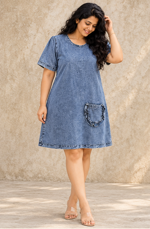 Women's Blue Denim Midi Dress Sri Lanka — image 1