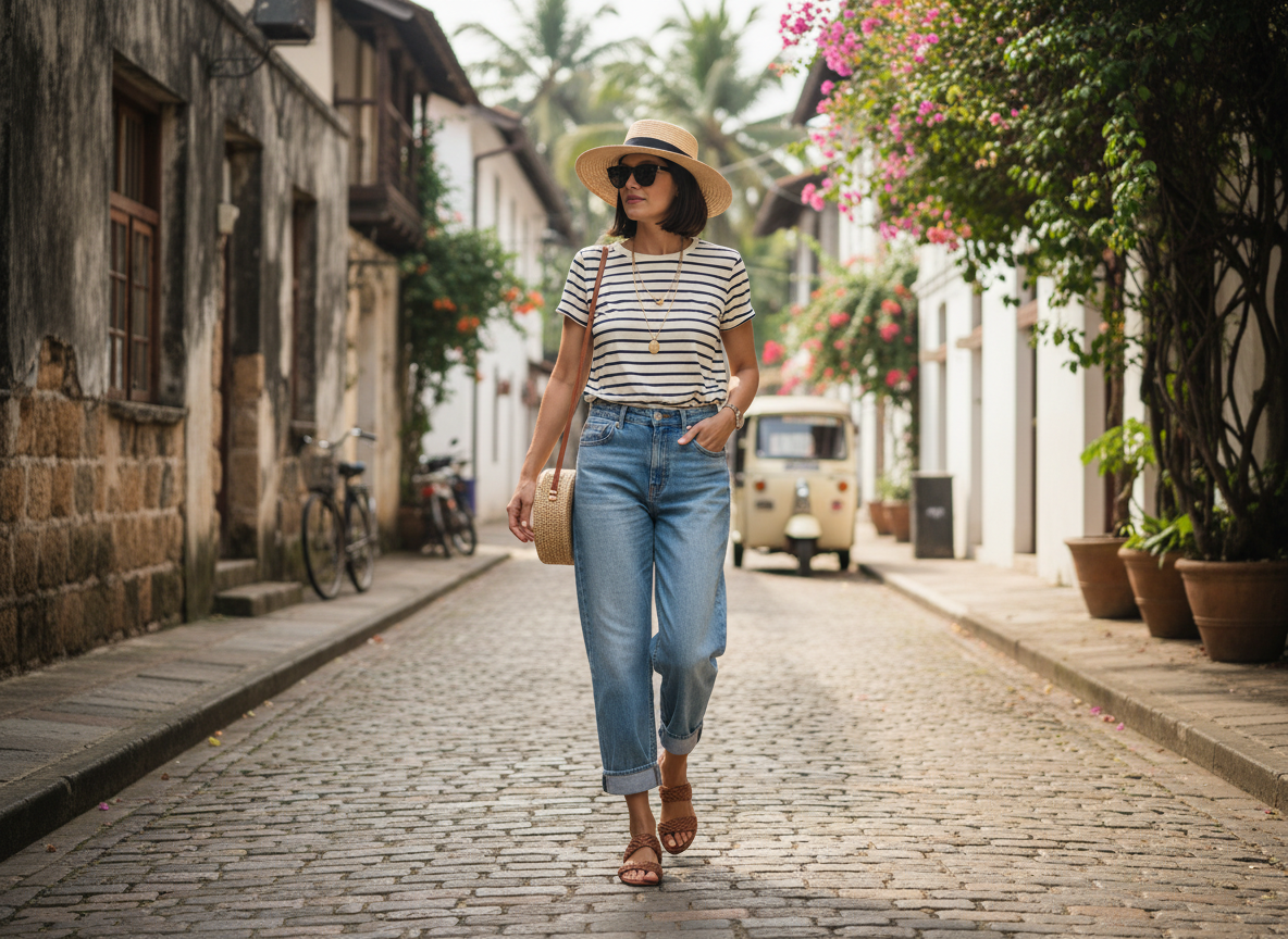 Monsoon-friendly clothing styling hacks and rolled hems in Sri Lanka